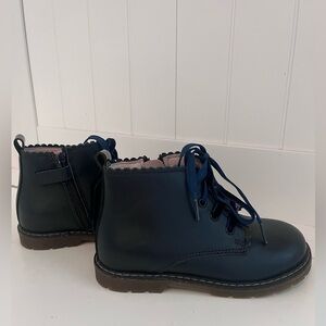 Jacadi Paris Kids Navy Blue Leather Boots, Size EU25